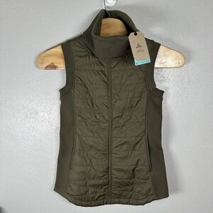 NEW Prana Esla Tunic Turtleneck Quilted‎ Fleece Lined Slate Green Womens Small